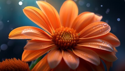 radiant bloom a close up shot of a vibrant orange flower with delicate petals and a captivating center