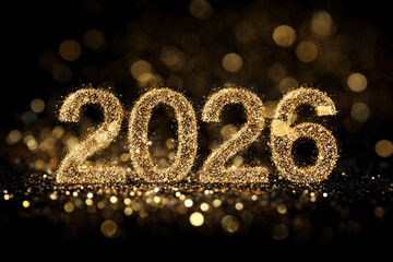 Golden glitter 2026 creating festive new year celebration