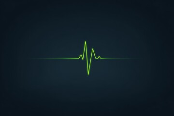 Vibrant green heart rate monitor line for medical technology and healthcare design