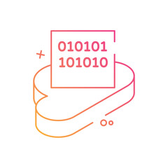 Binary Cloud vector icon