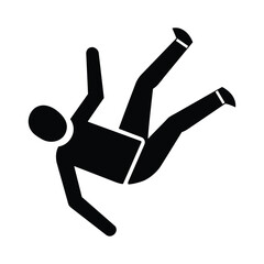 Fall Hazard Vector Pictogram Illustration Isolated on White