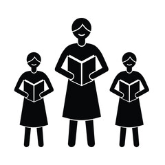 Librarian with Book Vector Icon Isolated on White