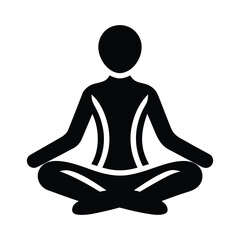 Person Meditating Pictogram Isolated on White Background