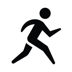 Running People Simple Symbol of Run Isolated on Background