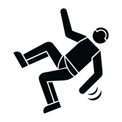 Worker Fall Stumble Pictogram Isolated on White Background