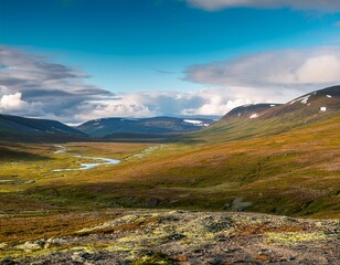 beautiful landscape view from the vast swedish highlands