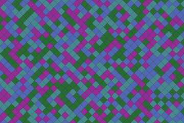 Colorful abstract diamond pattern with green blue purple and periwinkle
