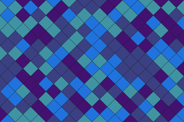 Colorful Geometric Pattern Diamond Tiles with Blue and Purple Tones