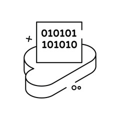 Binary Cloud vector icon