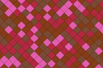 Geometric Rhombus Pattern with Earthy Tones and Vibrant Pink Accents