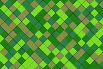 Green Diamond Pattern Seamless Background Texture for Wallpaper or Fabric