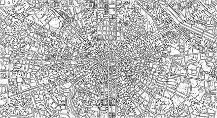 Fototapeta premium Technical city grid engraving-style abstract vector background 