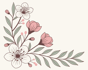 Floral Border Design for Greeting Card | Elegant Flower Border for Invitation Card