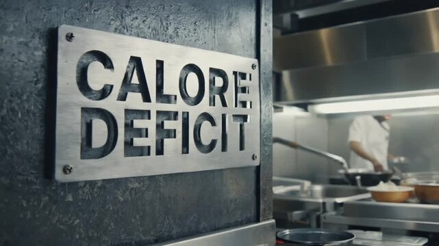Calorie deficit in a healthy diet.