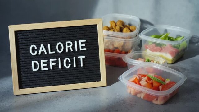 Calorie deficit in a healthy diet.