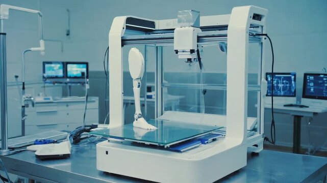3D printer printing a prosthesis.