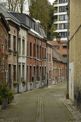 Fototapeta premium Rue typique du quartier Saint Jacques à Nivelles (Brabant Wallon)