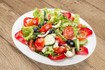 Fresh delicious salad with fresh vegetables