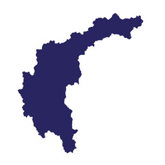 Fototapeta premium Simple dark blue silhouette of slovenia nation shape on white background for design use
