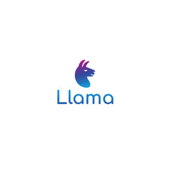 Gradient Llama Head Logo Design