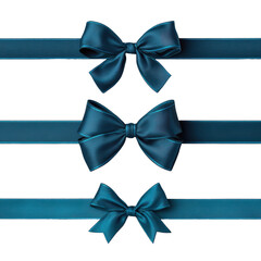 Elegant Teal Ribbon Bows ontransparent background Festive Gift Wrapping Design