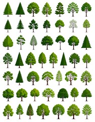 Various stylized tree icons