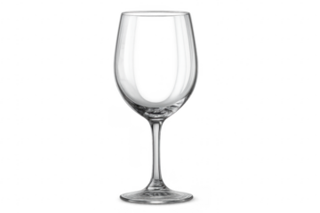 Empty transparent wine glass standing on a background