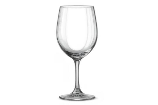 Empty transparent wine glass standing on a background