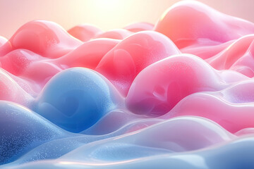 Modern matte 3D abstract background with smooth organic shapes. Generative AI