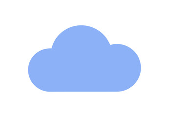 Simple Periwinkle Cloud Shape on White Background Representing Data Storage