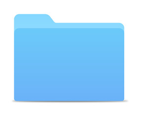 Blue Folder Icon on a Transparent Background.