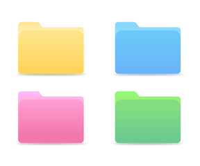 Colorful Folder Icons. Soft UI Design Set.