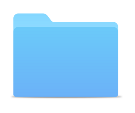 Blue Folder Icon on a Transparent Background.
