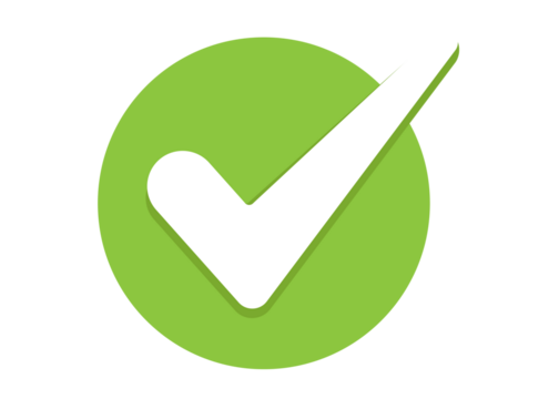 Circle green checkmark icon in PNG format