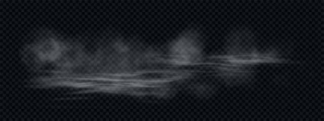 Realistic smoke on water surface. Vector illustration.