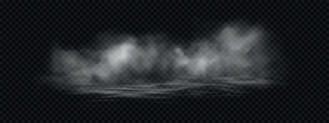 Water surface with thick smoke. Vector illustration.