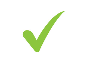 Flat Green Tick Mark – Transparent Background Checkmark for Design Use