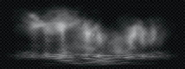 Spooky realistic smoke on water surface.