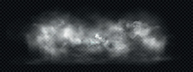 White smoke, steam clouds background. Vector illustration.