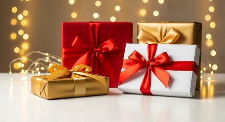 Festive Gifts Colorful Wrapped Presents with Ribbons and Bows, Perfect for Celebrations and Special Occasions