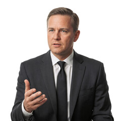 serious executive lawyer gesturing