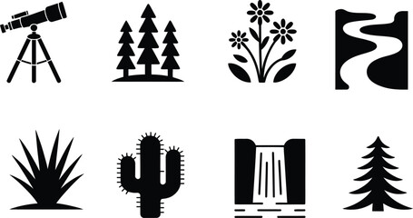 Fototapeta premium Outdoor Adventure And Nature Themed Graphic Element Collection For Travel Enthusiasts