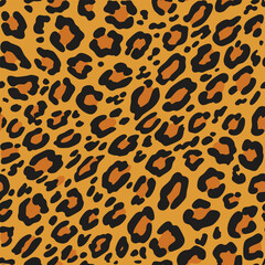 Seamless leopard print. Vector animal skin texture background.	