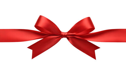 Elegant red fabric ribbon with a soft textured bow, isolated on transparent background — ideal for gift wrapping, luxury packaging, or festive digital designs,red bow isolated on transparent backgroun