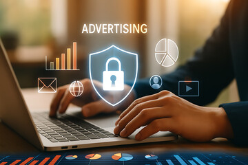 Secure digital advertising technology with data protection strategy for online marketing campaigns and business growth