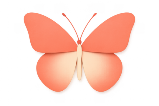 3D modeling coral butterfly icon transparent background