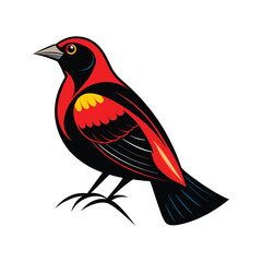 Red winged blackbirds vector illustration