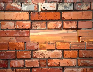 Brick wall with missing Brick
