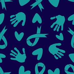 Breast cancer month seamless pink ribbon day mammogram pattern for medical accessories and medicine textiles