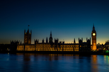 The Palace of Westminster at Sunset, London, England.